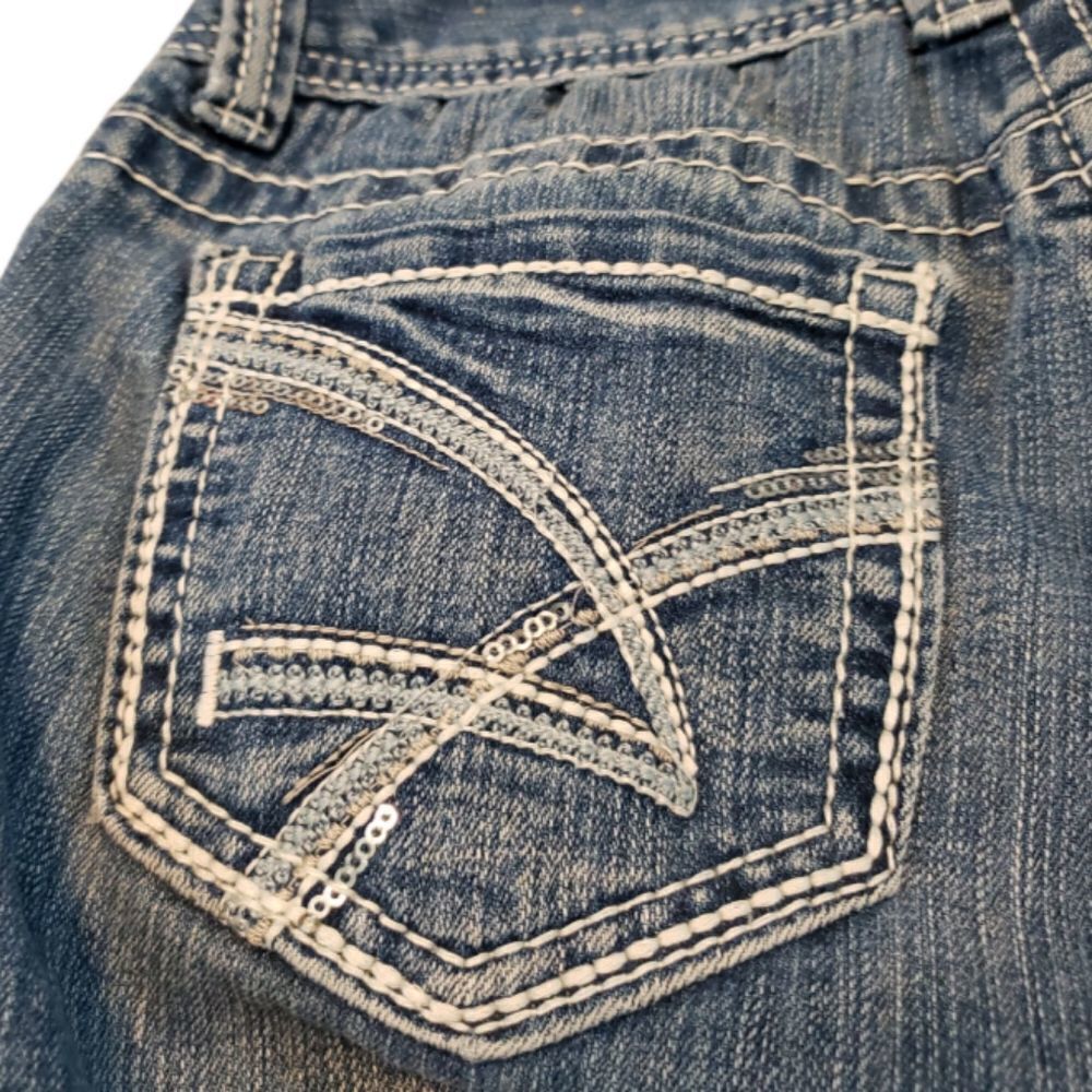 Amethyst Shorts Size Small Bermuda Shorts Blue Denim Shorts Cuffed Jean Shorts - Picture 6 of 8
